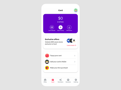 Card bank banking credit card crypto crypto currency dashboard debit card finance fintech minimal ui