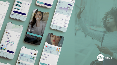 HerRide Uber app design illustration motion graphics ui ux