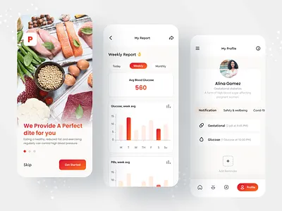 Perfect Diet Planner App branding design diet fitness food good food health healty kitu diet logo mobile app ui ui design ui ux web app website