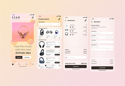 e-Commerce - Mobile app for Headphones design ui ux