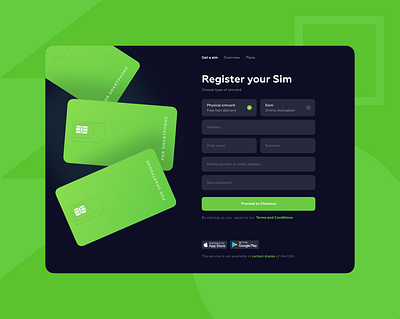 Esim card registration branding design esim logo sim ui ux web