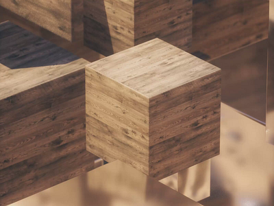 Cubic 3d 3dart 3dloop animation animation art c4d cube design dizzy jaykats loop metal motion art nft octane seamless textures trippy wood