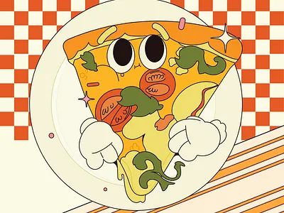 Slice of pizza character character design characters flat illustraion pizza character vector character vector illustration