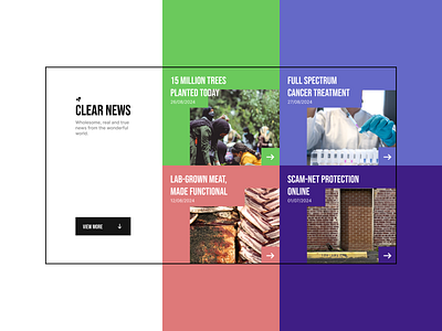 Clear News design futurism news realnews truenews ui web design