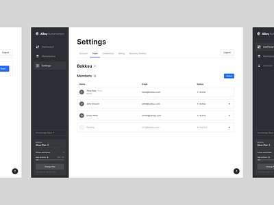 Team settings dialog interface interface design minimal modal product design prompt settings simple ui table team team settings ui ux web