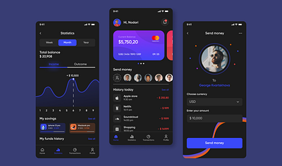 Mobile Bank app appdesign apple bank dark darkmode design illustration iphone mobile mobilebank mobilebankappdesign mobilebanking mobiledesign ui uidesigner uiux uiuxdesign uiuxdesigner ux