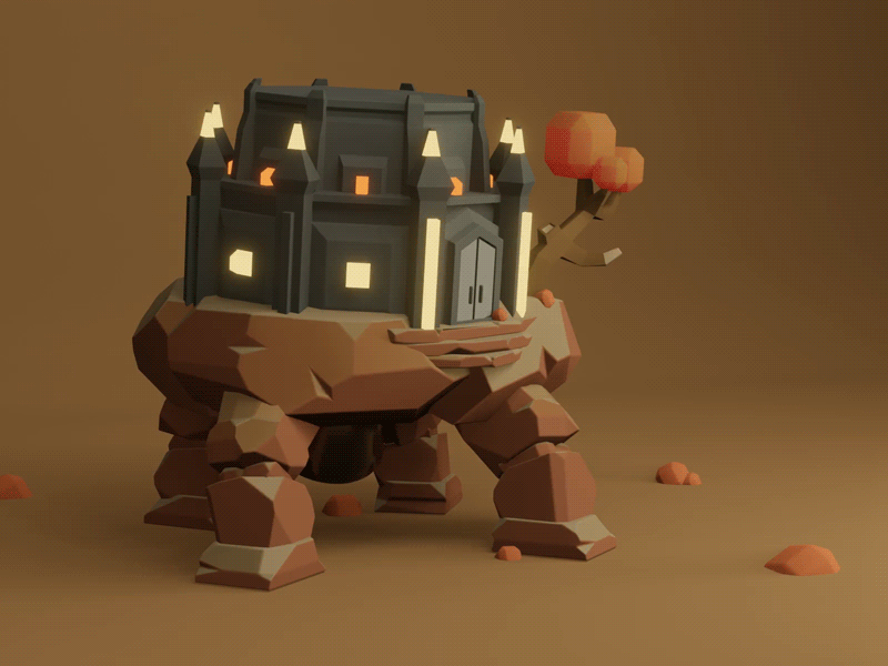 Walking Mausoleum-Elden Ring 3d animation elden ring game illustration