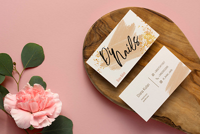 Business card for nail studio DiNails. design graphic design illustration logo vector
