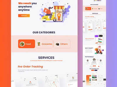 Delivery app landing page app deliveryapp marketingpage landing page ui uidesign ux