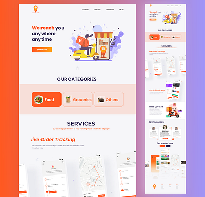 Delivery app landing page app deliveryapp marketingpage landing page ui uidesign ux