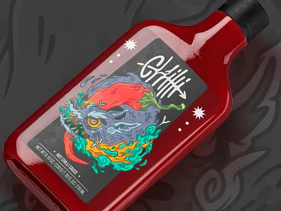 Chilli jackal sauce chilli graphic design illustration packaging sauce