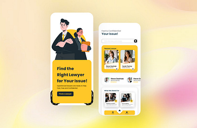 Find ‍a Lawyer App UI Design Concept app branding cool design crypto wallet cryptocurrency design illustration justice lawyer app ui minimalist design new app ui new app ui design new design trend ui ui inspire vector