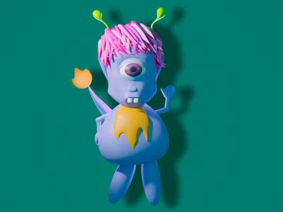 3D NFT LITTLE MONSTER 3d animation app design graphic design illustration