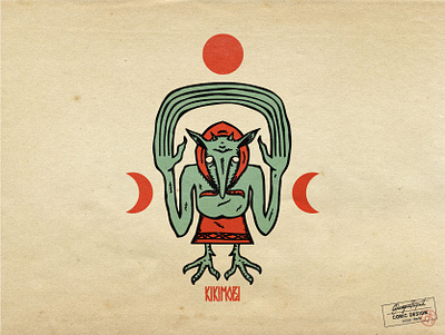 T-shirt Graphic: Kikimora accessories apparel beard character design chicken clothing creature culture dark digital art evil halloween heritage house illustrations mythology night slavic spirit tradition