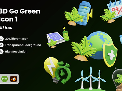 3D Go Green Icon