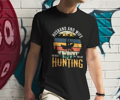Husband And Wife Hunting Partner's for life logo logo design t shirt t shirt design vintage vintage t shirt