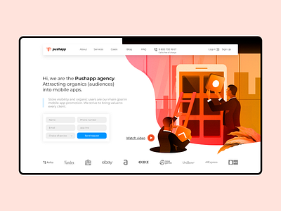 Old concept for Pushapp clean design illustration ui ui design ux vector web web design