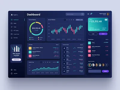 CryptoCity Dashboard crypto dark mode dashboard design ui
