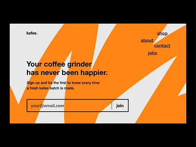 kafee. landing page design landing page web design website