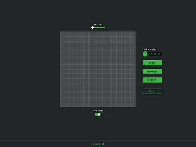 Updated the UI for etch-a-sketch game kufic pixel art ui ux