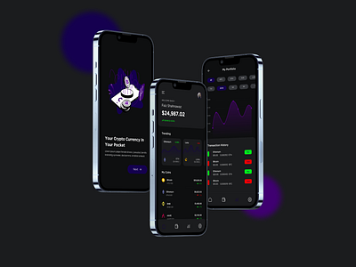 Crypto Wallet App app bitcoin crypto crypto currency crypto wallet crypto wallet app design digital currency wallet digital wallet ui ui design ux ux design wallet