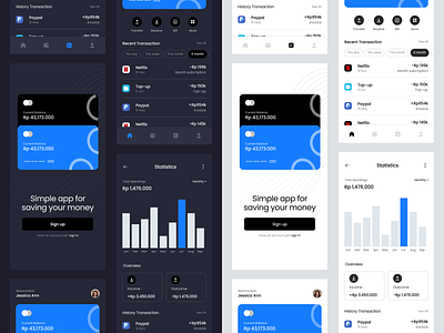 Banker - Mobile Banking App - Light and Dark bank banking credit card dark debit card design fintech landingpage light mobile muhammad zaini ui ux zaini