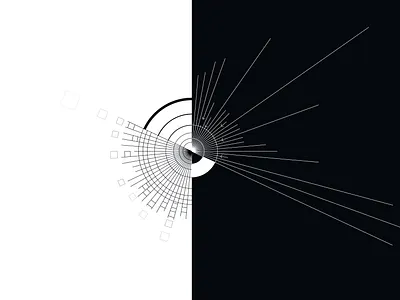 Abstract Line and Shape Composition abstract adobe illustrator artwork black and white blockchain circle composition experimental flow geometric graphic design hero image illustration landing page artwork lines movement shapes ui vector web design