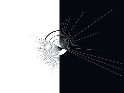 Abstract Line and Shape Composition abstract adobe illustrator artwork black and white blockchain circle composition experimental flow geometric graphic design hero image illustration landing page artwork lines movement shapes ui vector web design