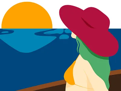 Sun, Sea, and Serenity design flat graphic design illustration illustrator minimal vector