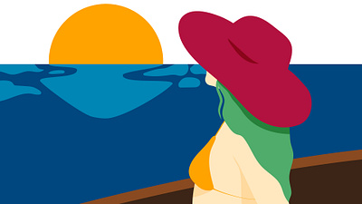 Sun, Sea, and Serenity design flat graphic design illustration illustrator minimal vector