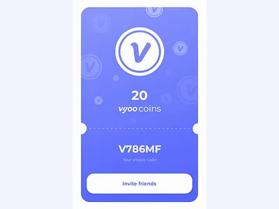 Vyoo referral animation app card community invitation loading micro interaction mobile modal referral smooth social social network ticket ui ux vyoo