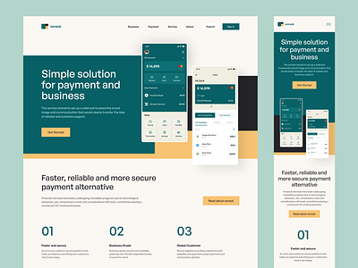 Finance - Web Landing bank finance green mobile mobile app payment presentation retro ui user interface web webdesign website