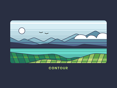 contour color contour design graphic design illustration lake landscape lines minimal mountain vector