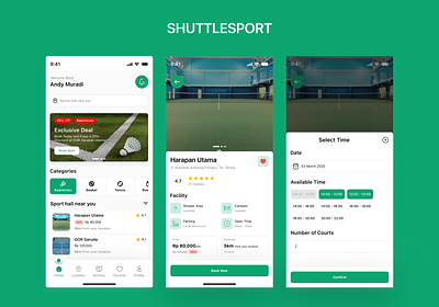 Court Booking App badminton booking branding court mobile payment sporthall ui ux