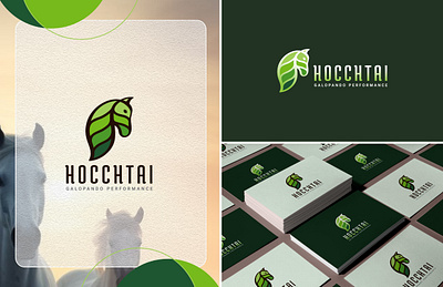 Hocchtai Logo Branding branding creative horse logo flat leaf logo green horse logo horse icon horse logo leaf logo logo logo design minimalist logo modern logo