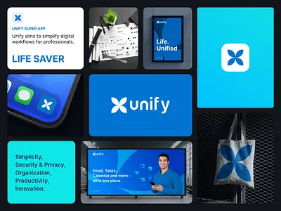 Unify brand design bento card app logo brand guidelines brand identity branding branding identity graphic design logo logo designer logo icon startup logo super app ui ux visual identity