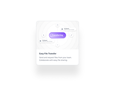 Card UI {file transfer} devdock feature cards features file transfer landing page minimal product design saas transfer ui ui design ux ux design web design website