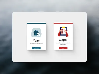 Success & Error UI Cards – Smooth User Feedback! daily ui 011 dailyui design dribbble errorscreen flash message minimalui product design successscreen ui uidesign uiux uxdesign
