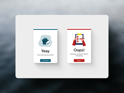 Success & Error UI Cards – Smooth User Feedback! daily ui 011 dailyui design dribbble errorscreen flash message minimalui product design successscreen ui uidesign uiux uxdesign