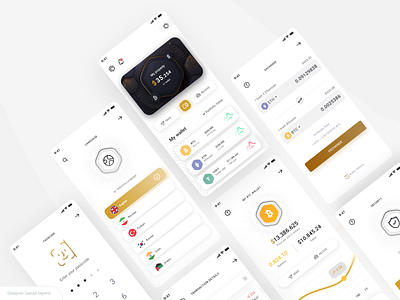 Crypto online exchange application (White version) bitcoin coin crypto cryptocurrency dark luxury design ethereum graphic design illustration key word market cap nft samad sepehri signal tether transaction ui uiuxcrypto ux wallet