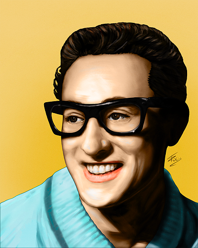 Buddy Holly digitalpainting popart portrait retro rock