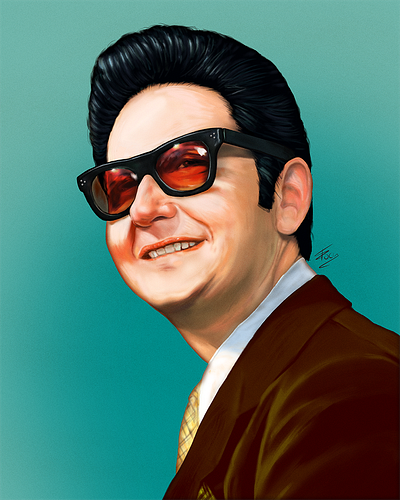 Roy Orbison digitalpainting music popart poster prettywoman retro rock