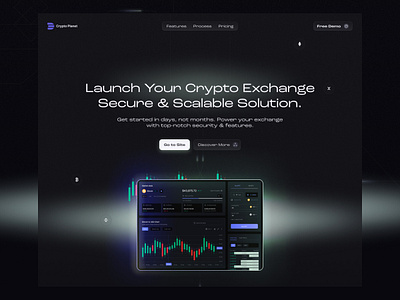 Crypto landing page bitcoindesign blockchainui cryptocurrency cryptoexchange cryptolandingpage cryptotrading cryptowallet defiplatform investmentapp landing page minimalui moderndesign nftmarketplace tokensale ui uiux ux uxdesign web3design web3technology