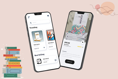 BookApp - Book Store UI Design 3d adobe adobeillustrator android app design appui branding design dribbble ecommerce figma graphic design illustration ios minimal mockup screen shots ui vector