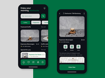 Redesign Starbucks App app brand branding character design flat icon illustration logo mobile redesign starbucks ui