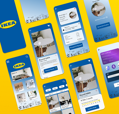 IKEA Furniture Rental Mobile App Design app design figma furniture ikea rental subcsription ui