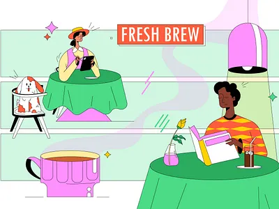 Color Cafe 2d adobe art design graphic design illustration illustrator logo ui vibrant