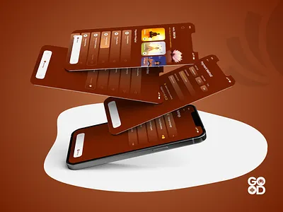 Meditate Good Sounds App | Mobile App UI/UX Design | By Hammad app mockup app ui brown app design good logo gradient hammad meditation misterhammad typography ui design ui designer uiux uiux designer uiuxdesign