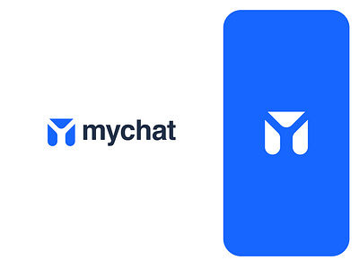 MyChat - Chatting Logo Design (unused) app icon brand logo branding chat chat icon chat logo graphic design icon itsmahmodul logo logo concept logo desgin logomark m logo massage massage logo message message icon message logo y logo