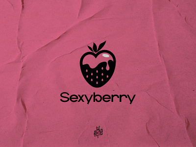 Juicy Cream Strawberry Logo cream fruit graphic design logo logotype sexy shop strawberry